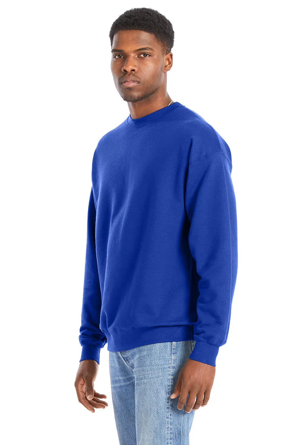Hanes Mens Perfect Sweats Crewneck Sweatshirt - Deep Royal Blue