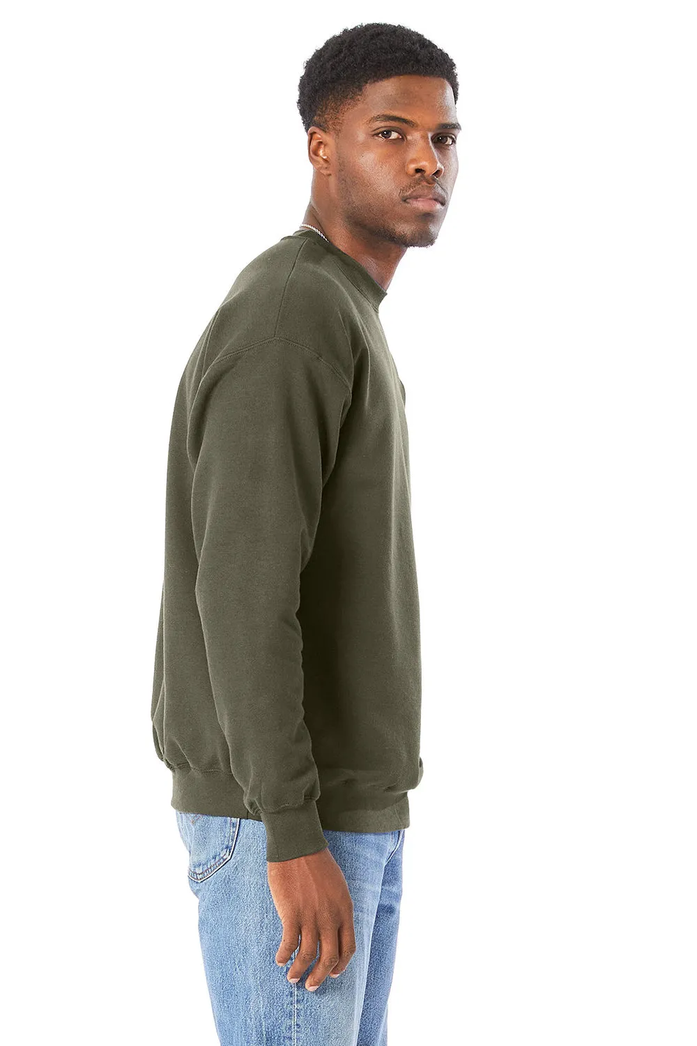 Hanes Mens Perfect Sweats Crewneck Sweatshirt - Fatigue Green