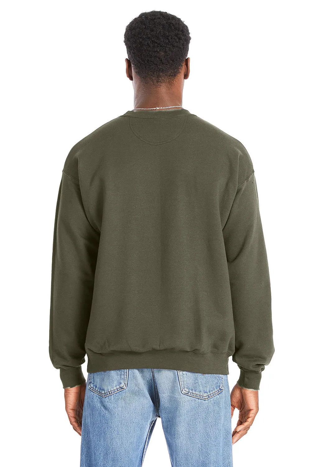 Hanes Mens Perfect Sweats Crewneck Sweatshirt - Fatigue Green