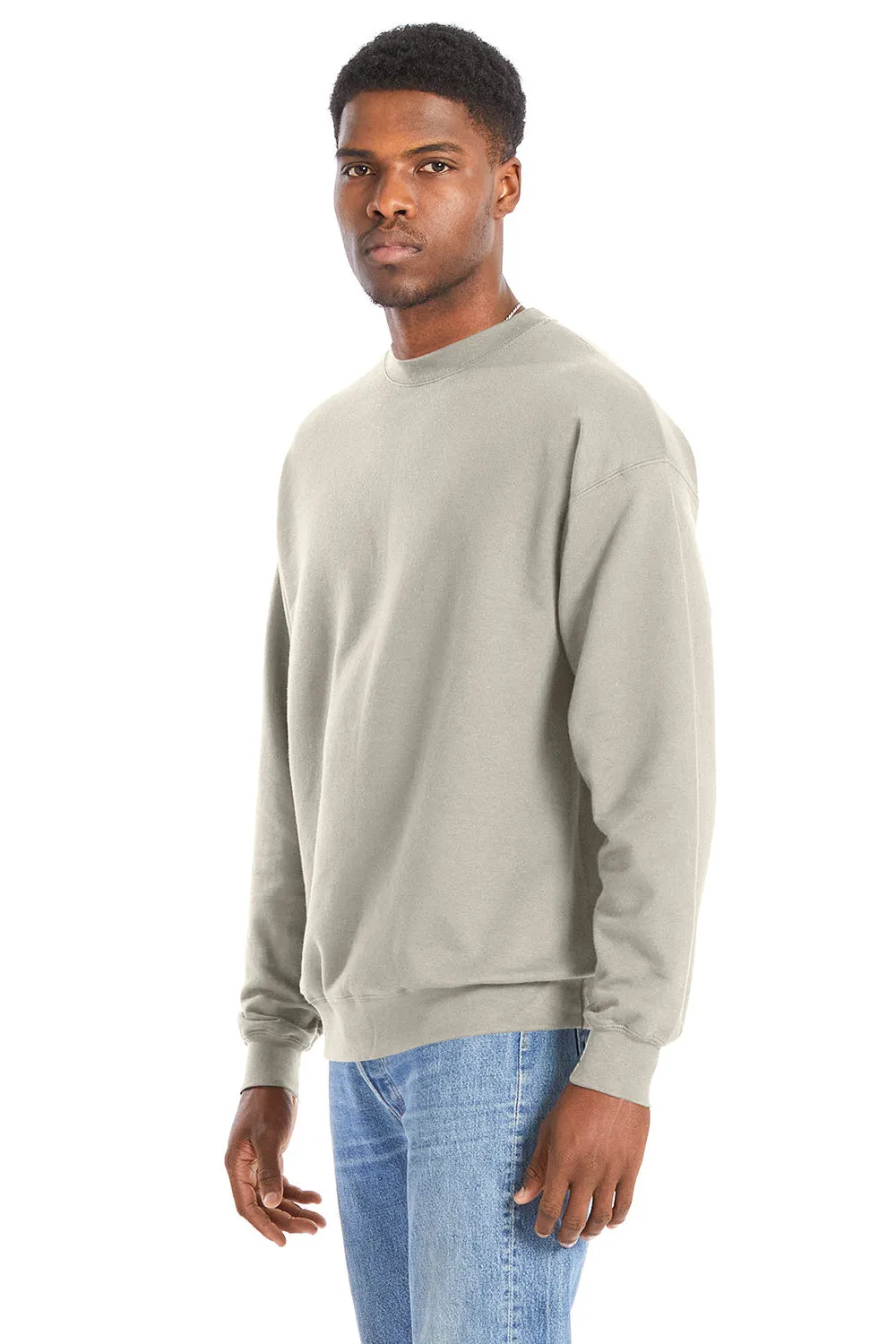 Hanes Mens Perfect Sweats Crewneck Sweatshirt - Sand