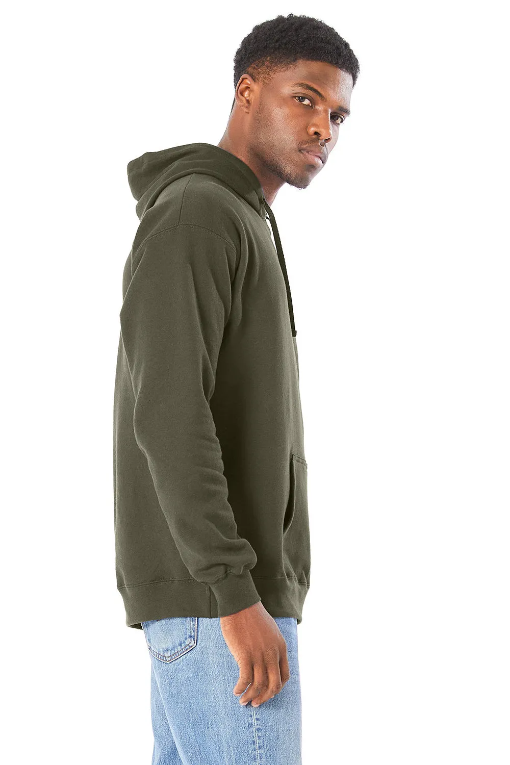 Hanes Mens Perfect Sweats Hooded Sweatshirt Hoodie w/ Pouch Pocket - Fatigue Green