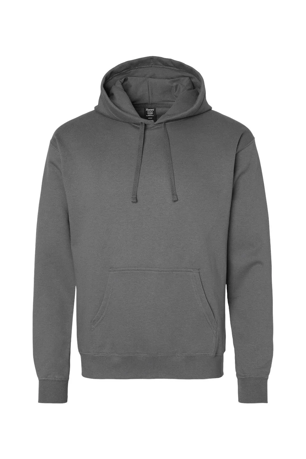 Hanes Mens Perfect Sweats Hooded Sweatshirt Hoodie w/ Pouch Pocket - Smoke Grey