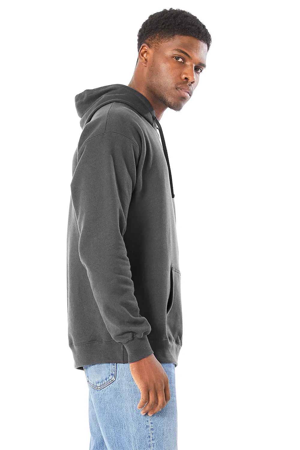 Hanes Mens Perfect Sweats Hooded Sweatshirt Hoodie w/ Pouch Pocket - Smoke Grey