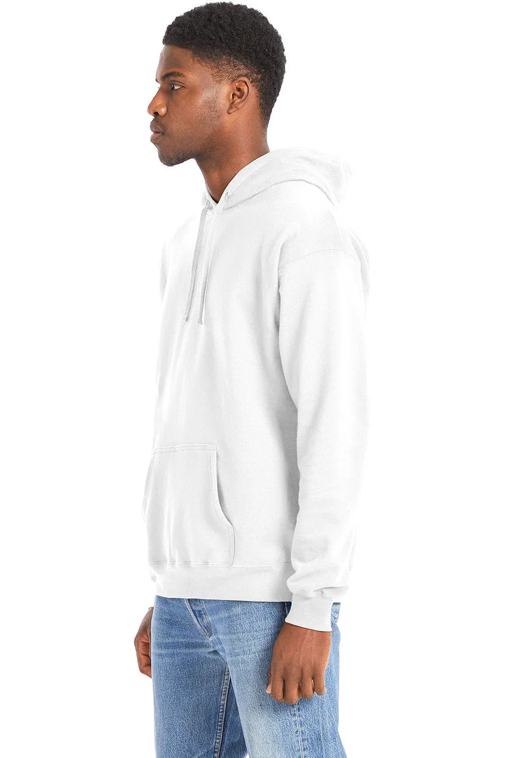 Hanes Mens Perfect Sweats Hooded Sweatshirt Hoodie w/ Pouch Pocket - White