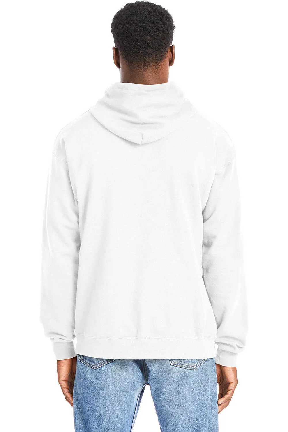 Hanes Mens Perfect Sweats Hooded Sweatshirt Hoodie w/ Pouch Pocket - White