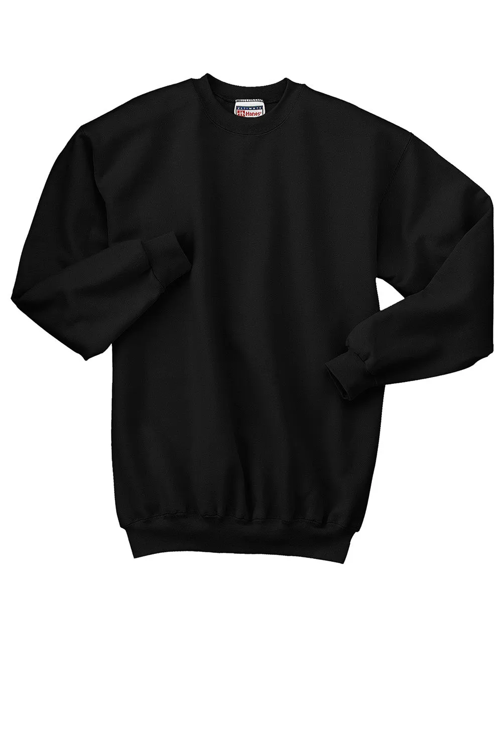 Hanes Mens Ultimate Cotton PrintPro XP Pill Resistant Crewneck Sweatshirt - Black