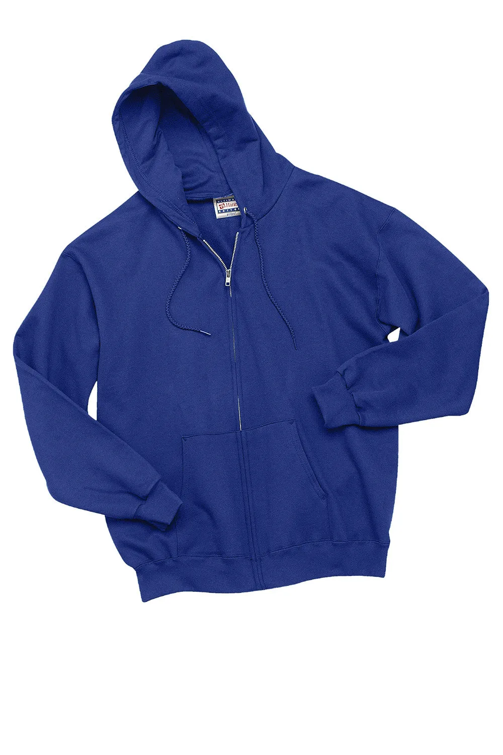 Hanes Mens Ultimate Cotton PrintPro XP Pill Resistant Full Zip Hooded Sweatshirt Hoodie w/ Pockets - Deep Royal Blue