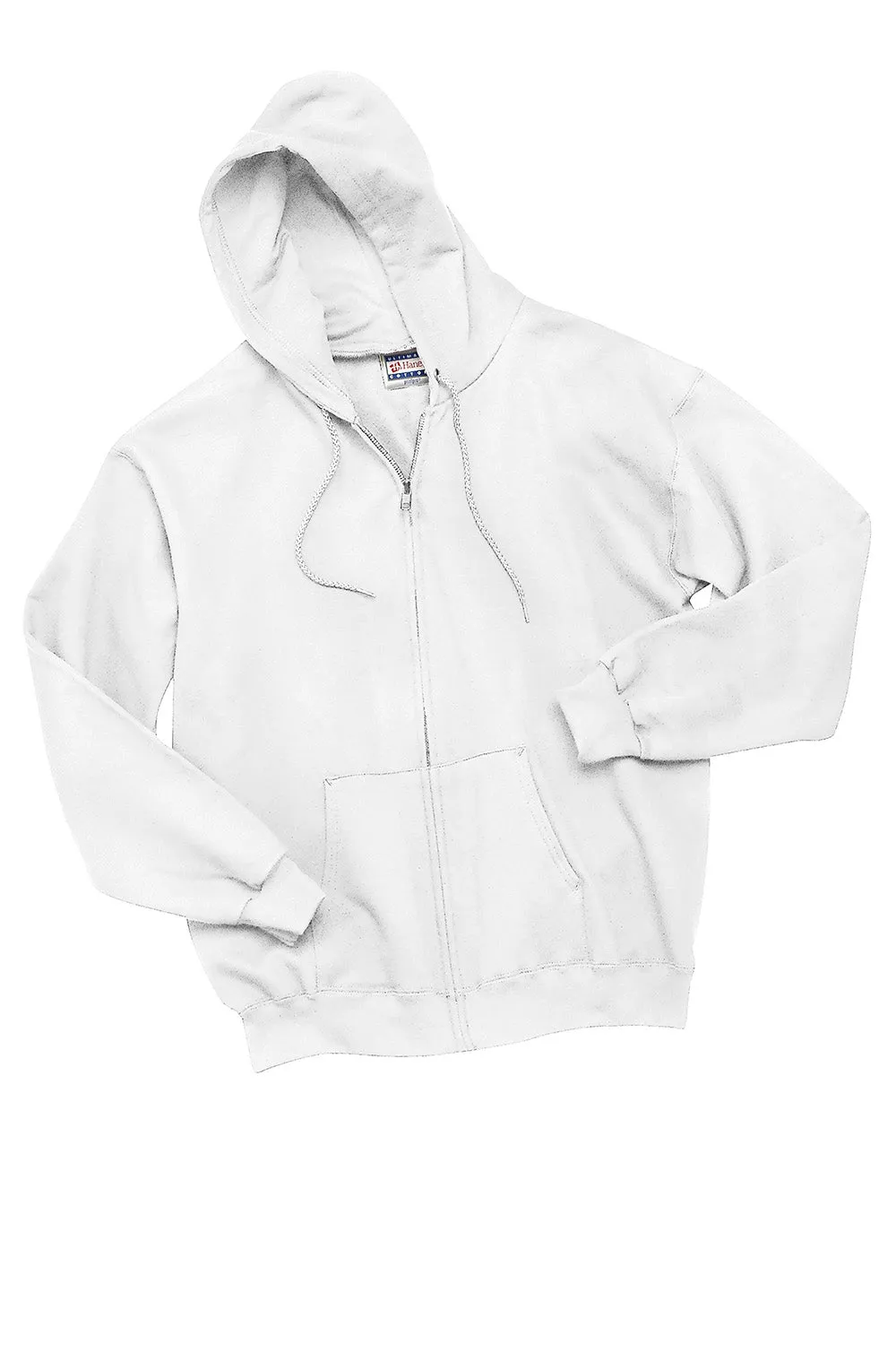Hanes Mens Ultimate Cotton PrintPro XP Pill Resistant Full Zip Hooded Sweatshirt Hoodie w/ Pockets - White