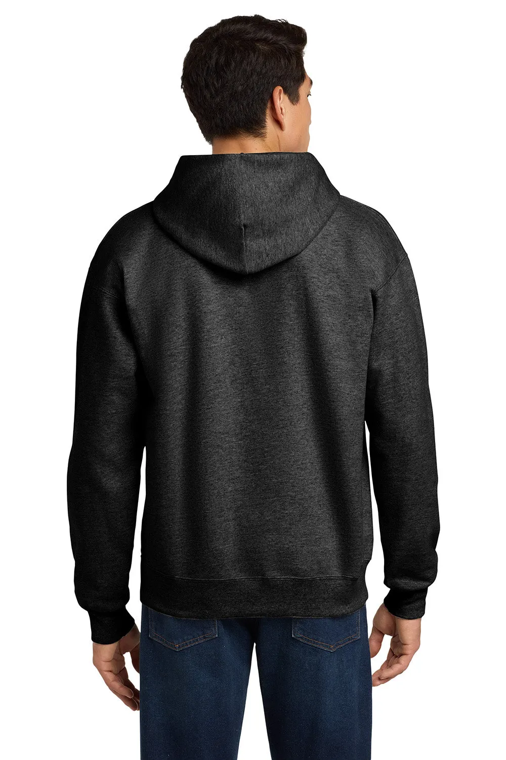 Hanes Mens Ultimate Cotton PrintPro XP Pill Resistant Hooded Sweatshirt Hoodie w/ Pouch Pocket - Heather Charcoal Grey
