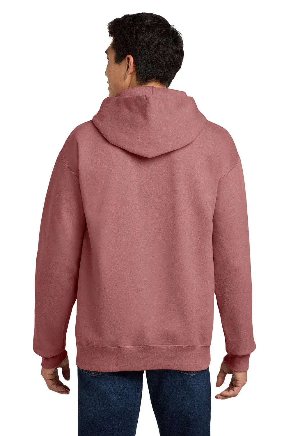 Hanes Mens Ultimate Cotton PrintPro XP Pill Resistant Hooded Sweatshirt Hoodie w/ Pouch Pocket - Mauve