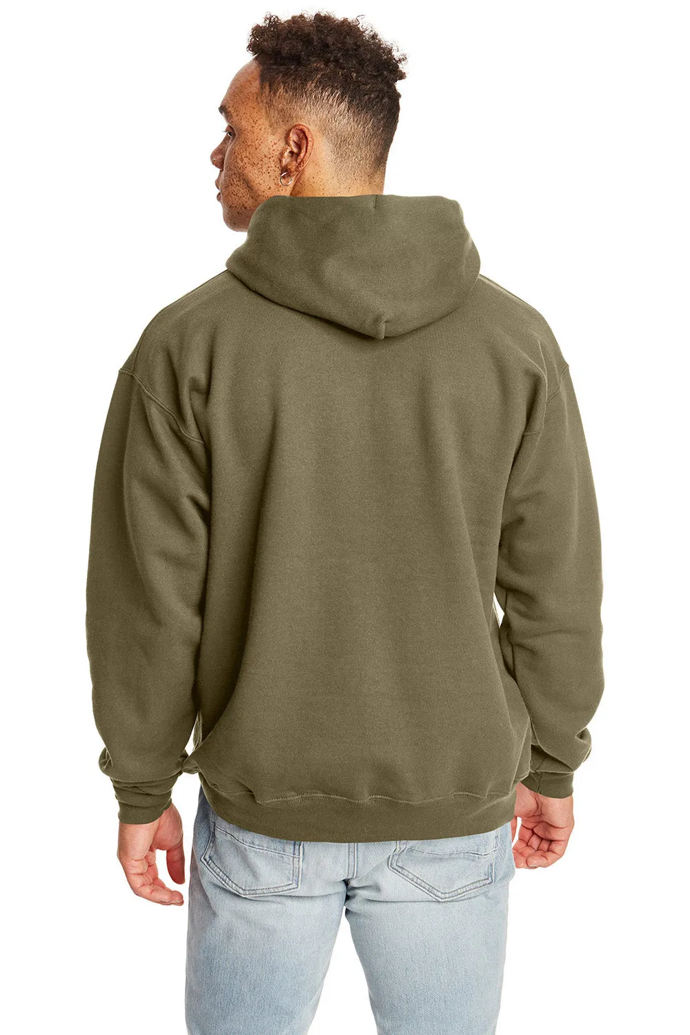 Hanes Mens Ultimate Cotton PrintPro XP Pill Resistant Hooded Sweatshirt Hoodie w/ Pouch Pocket - Oregano