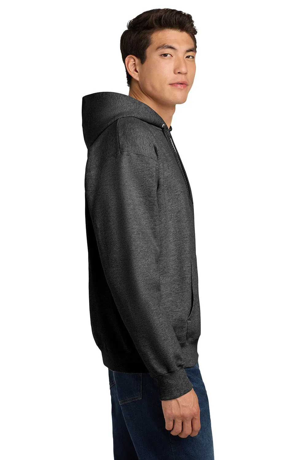 Hanes Mens Ultimate Cotton PrintPro XP Pill Resistant Hooded Sweatshirt Hoodie w/ Pouch Pocket - Oxford Grey