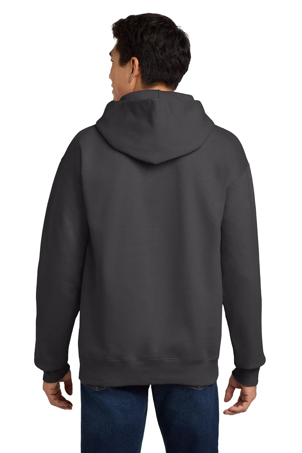 Hanes Mens Ultimate Cotton PrintPro XP Pill Resistant Hooded Sweatshirt Hoodie w/ Pouch Pocket - Smoke Grey