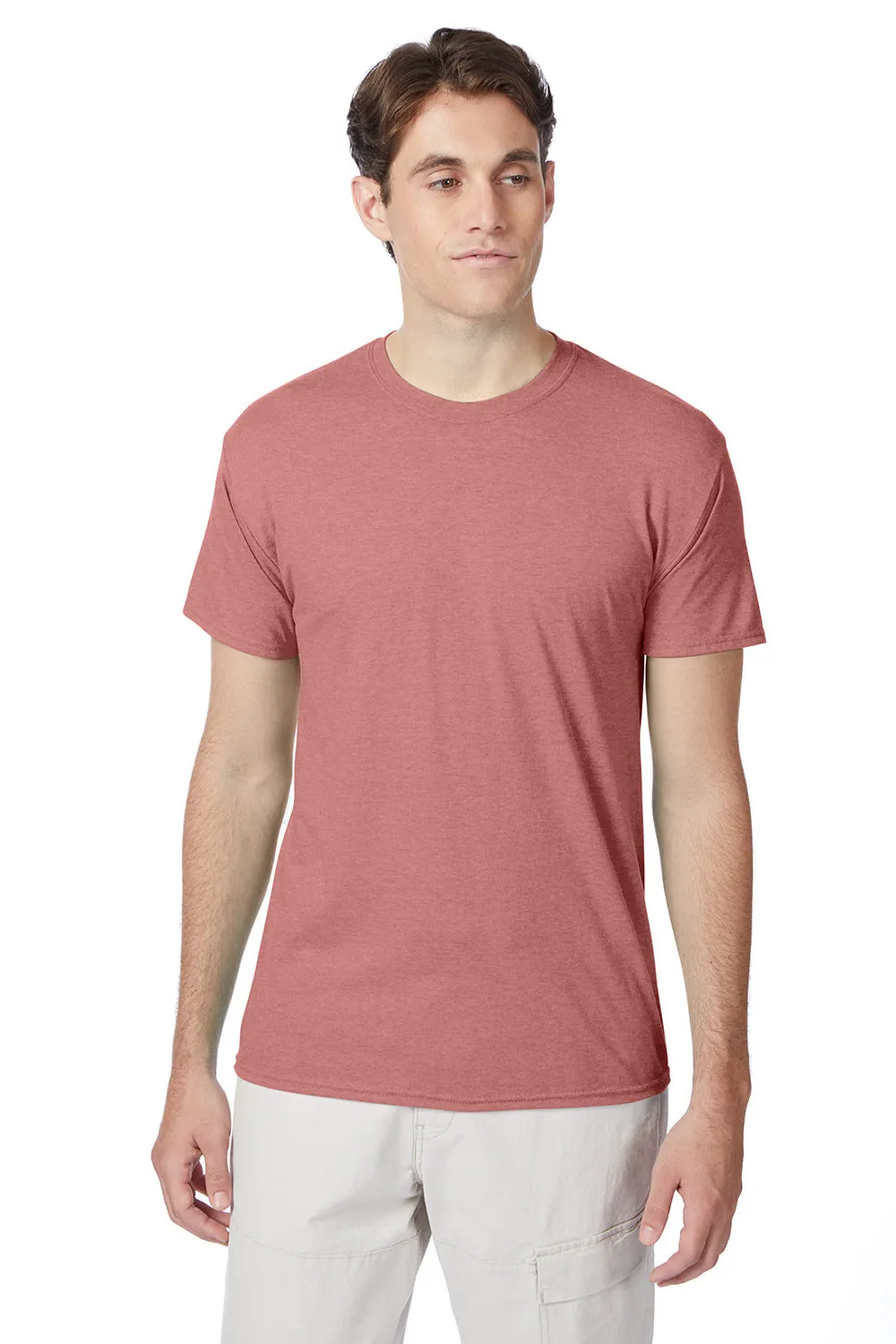 Hanes Mens X-Temp FreshIQ Moisture Wicking Short Sleeve Crewneck T-Shirt - Heather Mauve