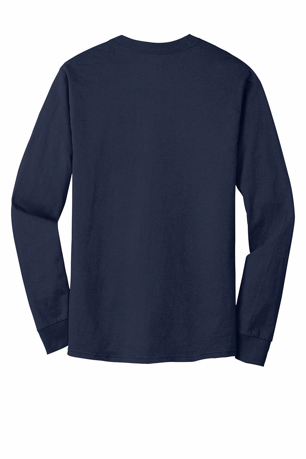 Hanes Mens Beefy-T Long Sleeve Crewneck T-Shirt - Navy Blue