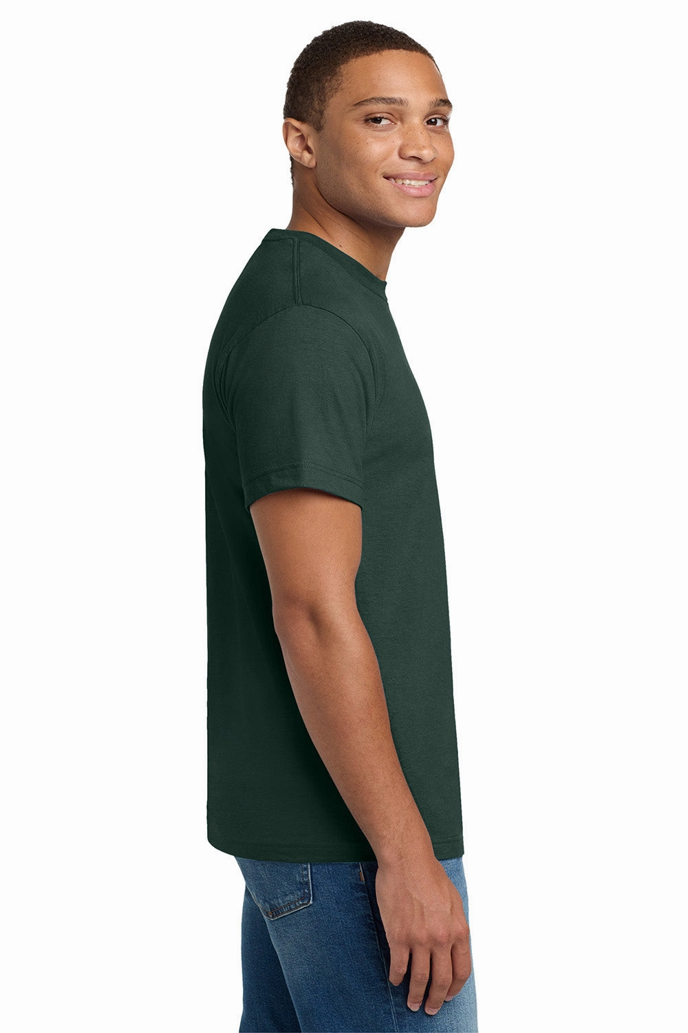 Hanes Mens Beefy-T Short Sleeve Crewneck T-Shirt - Deep Forest Green