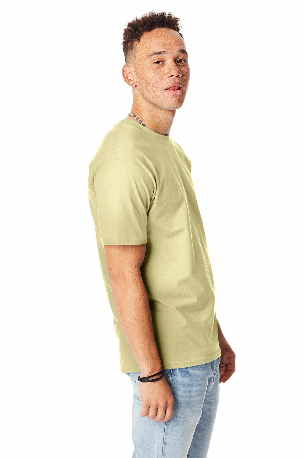 Hanes Mens Beefy-T Short Sleeve Crewneck T-Shirt - Lemon Meringue Yellow
