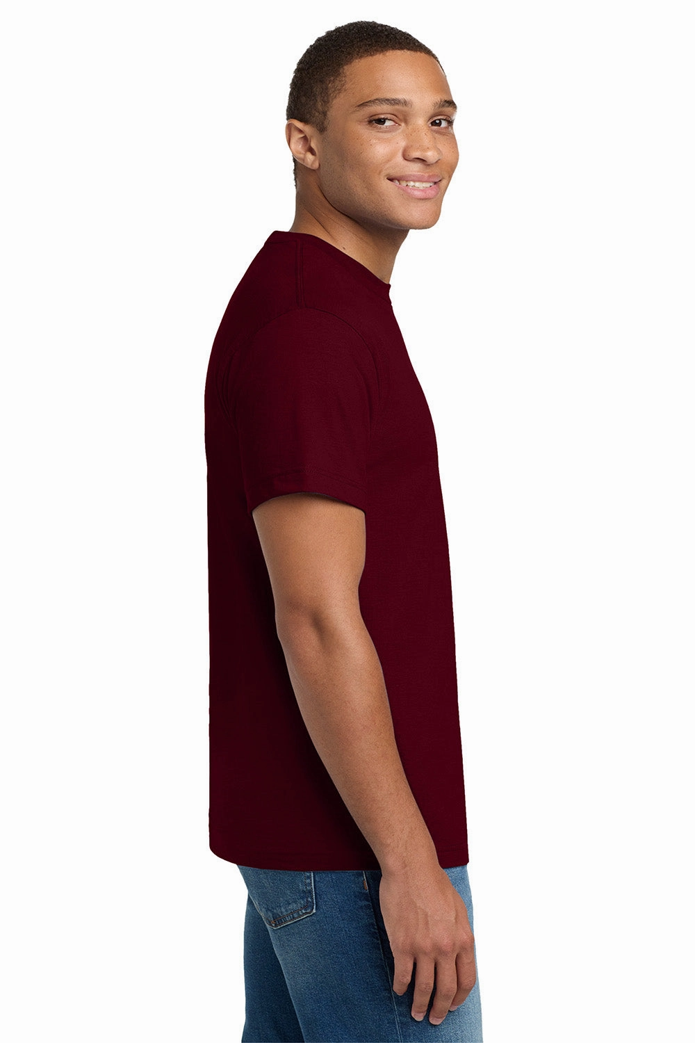 Hanes Mens Beefy-T Short Sleeve Crewneck T-Shirt - Maroon