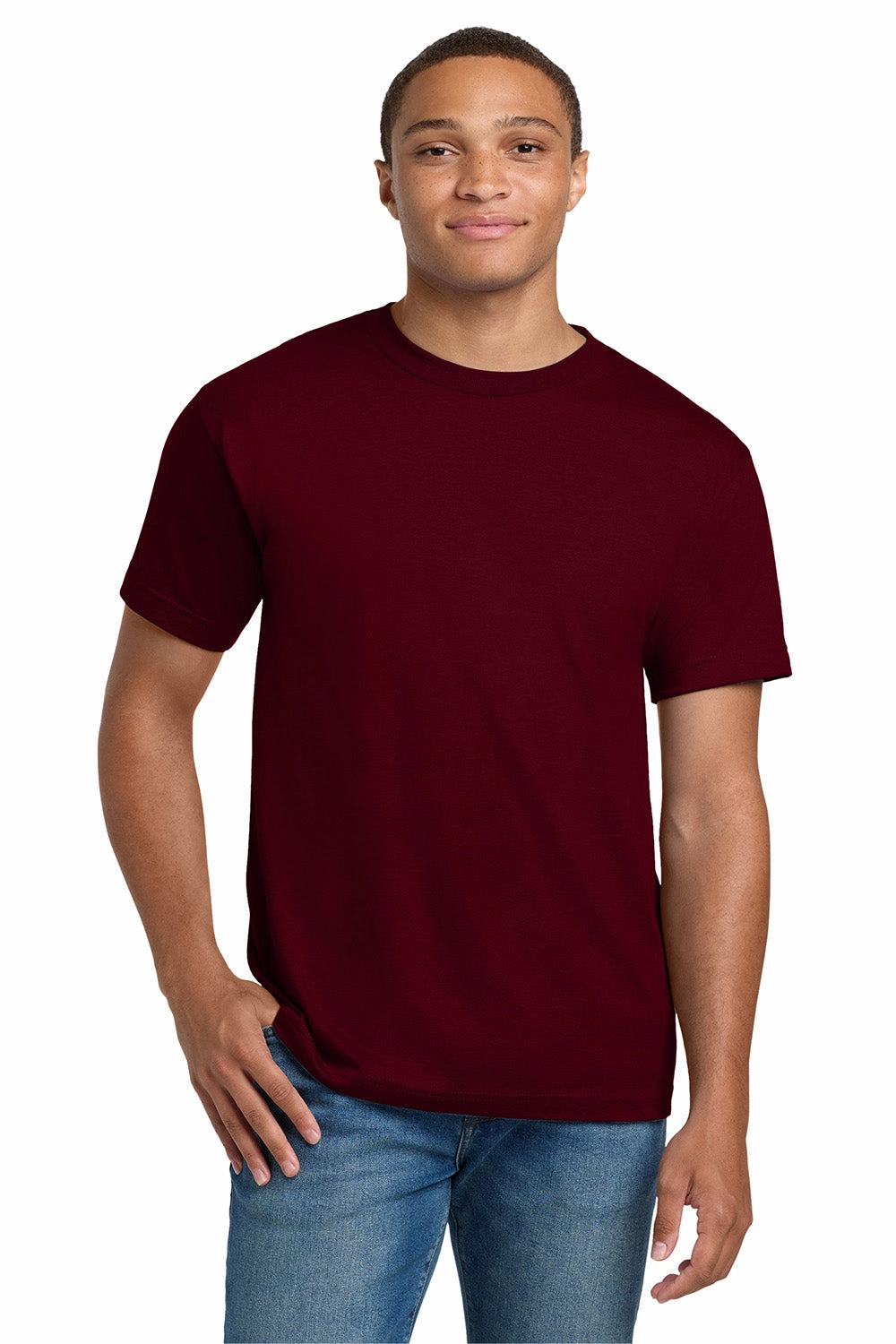 Hanes Mens Beefy-T Short Sleeve Crewneck T-Shirt - Maroon
