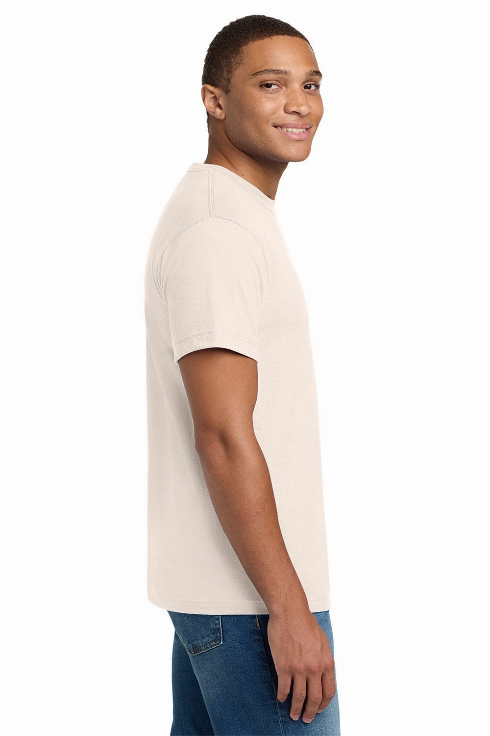 Hanes Mens Beefy-T Short Sleeve Crewneck T-Shirt - Natural