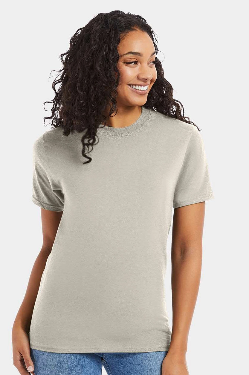Hanes Mens Beefy-T Short Sleeve Crewneck T-Shirt - Sand
