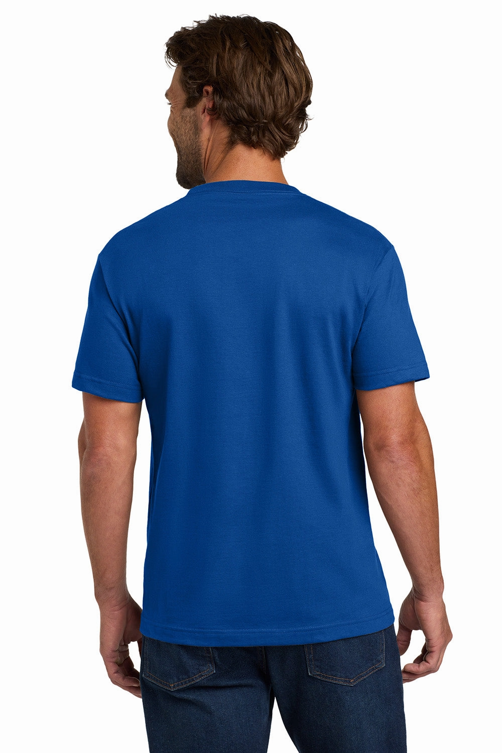 Hanes Mens Beefy-T Short Sleeve Crewneck T-Shirt w/ Pocket - Deep Royal Blue