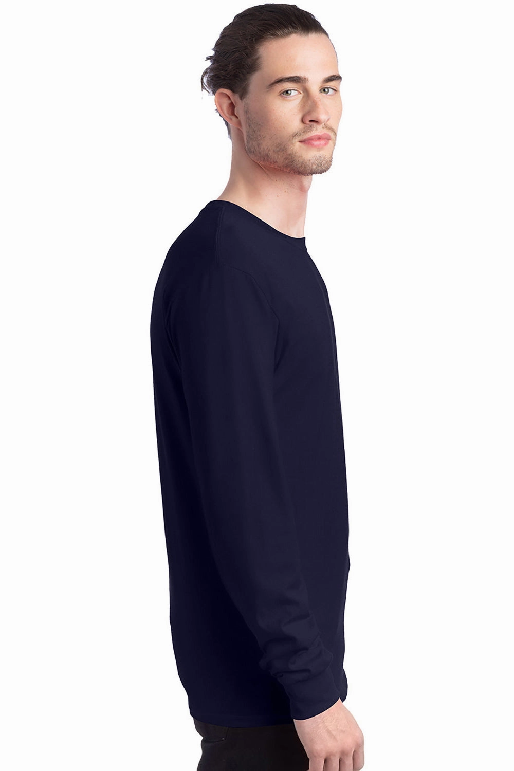 Hanes Mens ComfortSoft Long Sleeve Crewneck T-Shirt - Athletic Navy Blue
