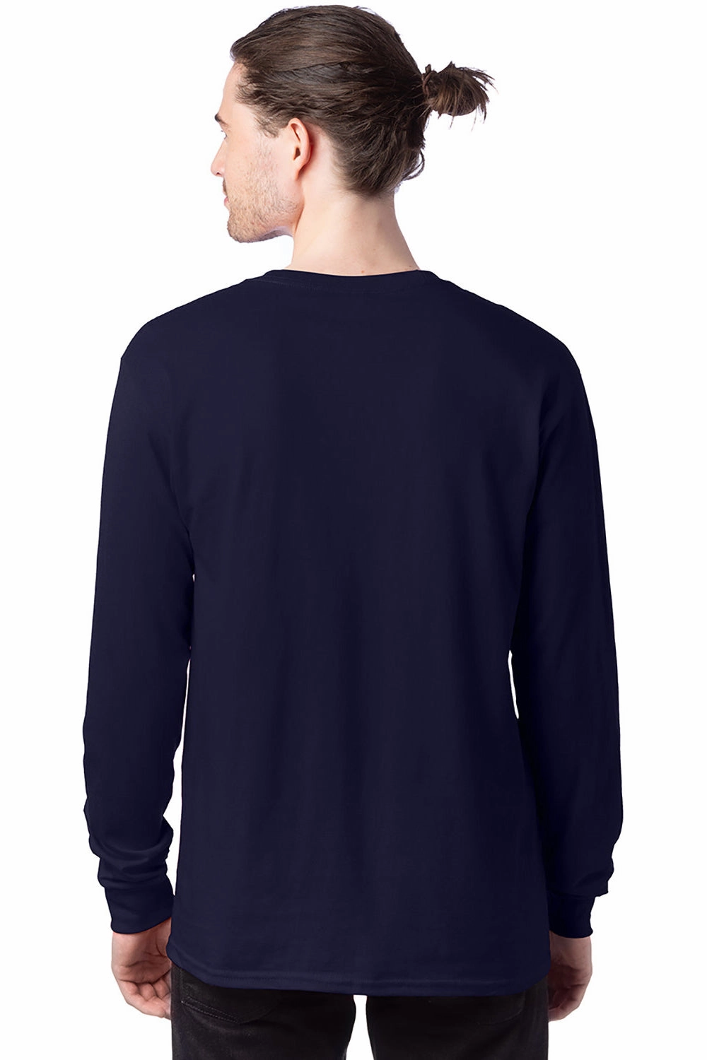 Hanes Mens ComfortSoft Long Sleeve Crewneck T-Shirt - Athletic Navy Blue