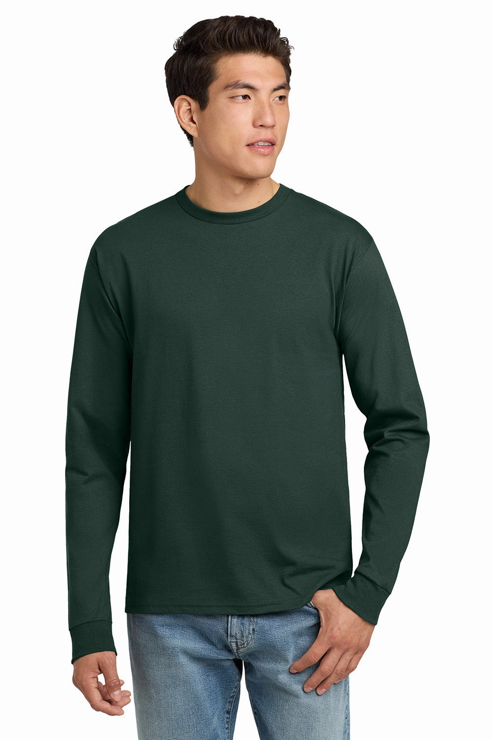 Hanes Mens ComfortSoft Long Sleeve Crewneck T-Shirt - Deep Forest Green