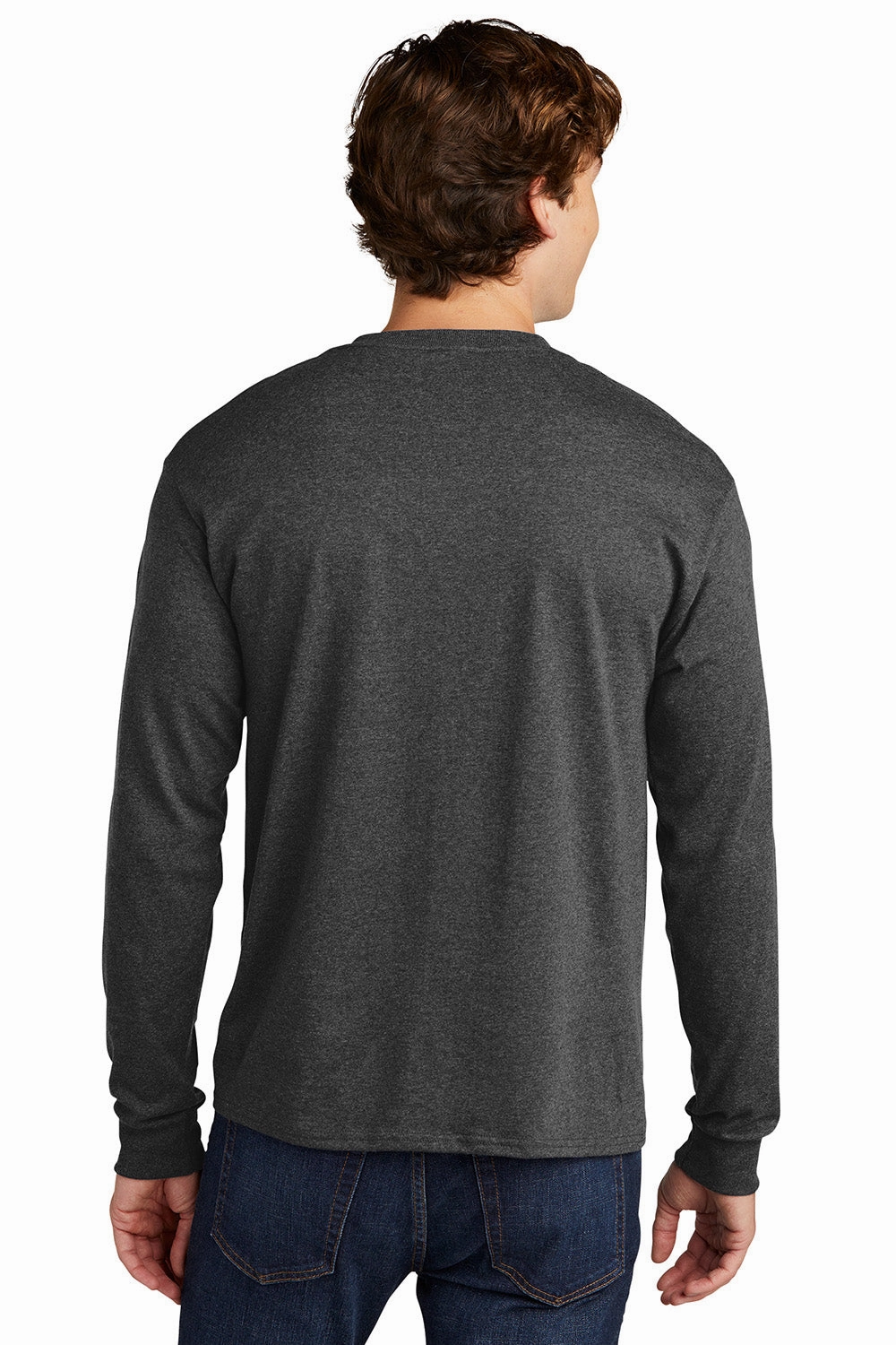 Hanes Mens ComfortSoft Long Sleeve Crewneck T-Shirt - Heather Charcoal Grey
