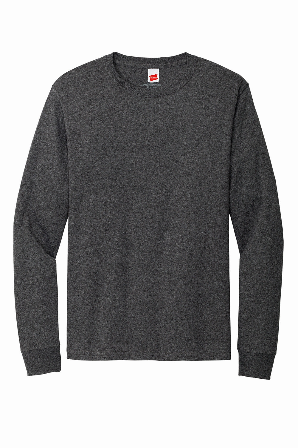 Hanes Mens ComfortSoft Long Sleeve Crewneck T-Shirt - Heather Charcoal Grey
