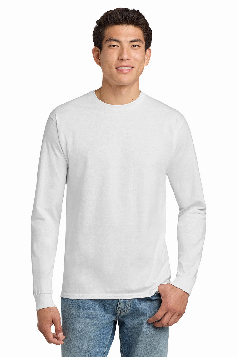 Hanes Mens ComfortSoft Long Sleeve Crewneck T-Shirt - White