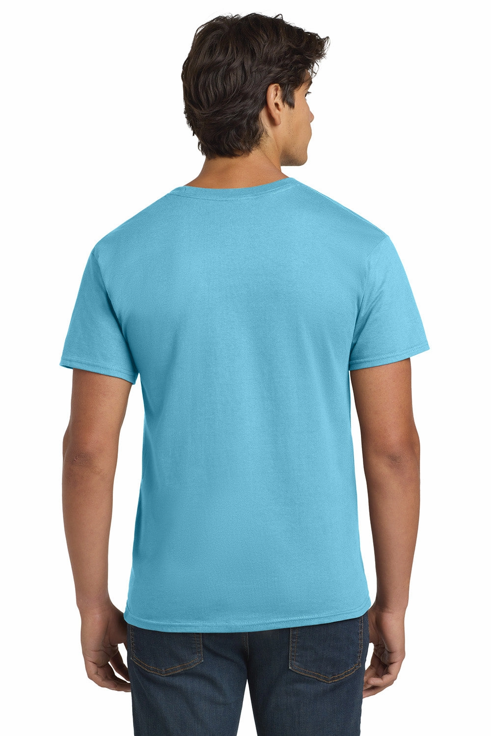 Hanes Mens ComfortSoft Short Sleeve Crewneck T-Shirt - Aquatic Blue