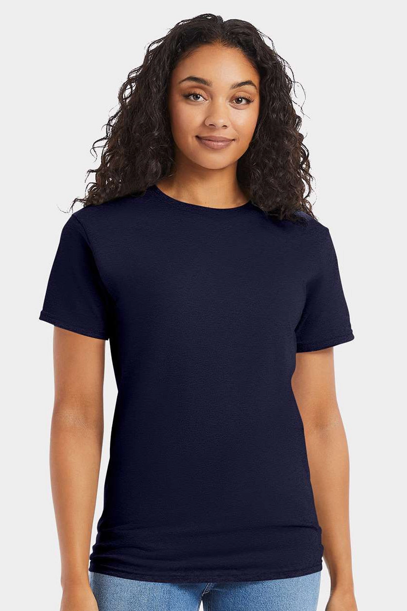Hanes Mens ComfortSoft Short Sleeve Crewneck T-Shirt - Athletic Navy Blue