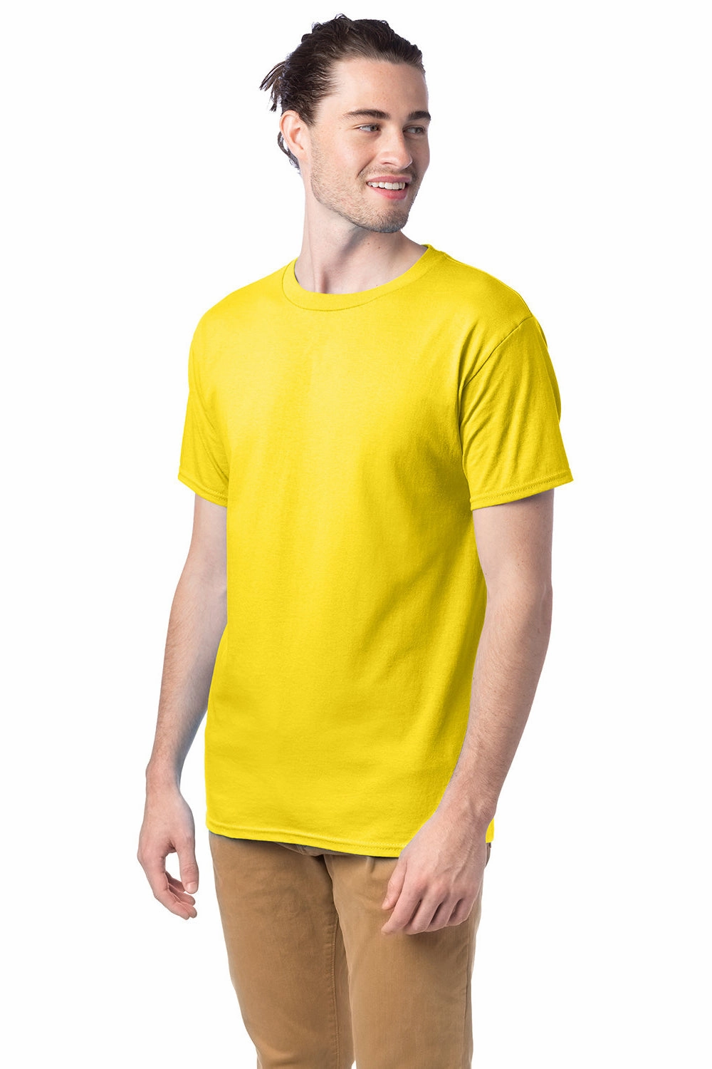 Hanes Mens ComfortSoft Short Sleeve Crewneck T-Shirt - Athletic Yellow