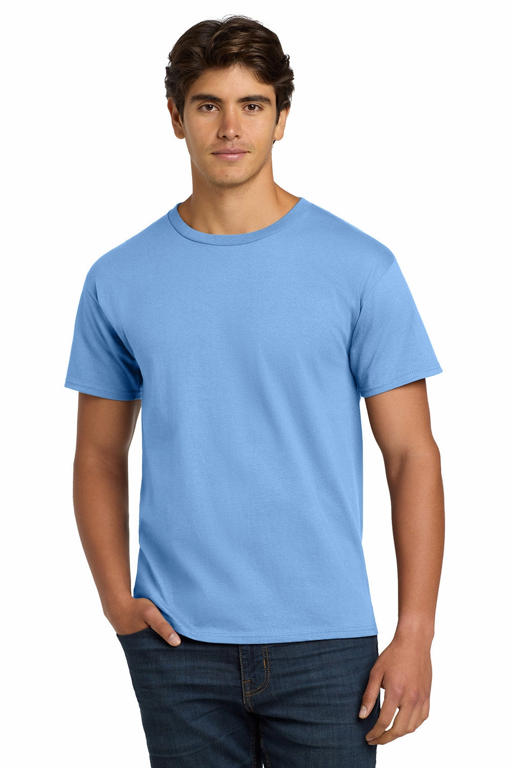 Hanes Mens ComfortSoft Short Sleeve Crewneck T-Shirt - Carolina Blue