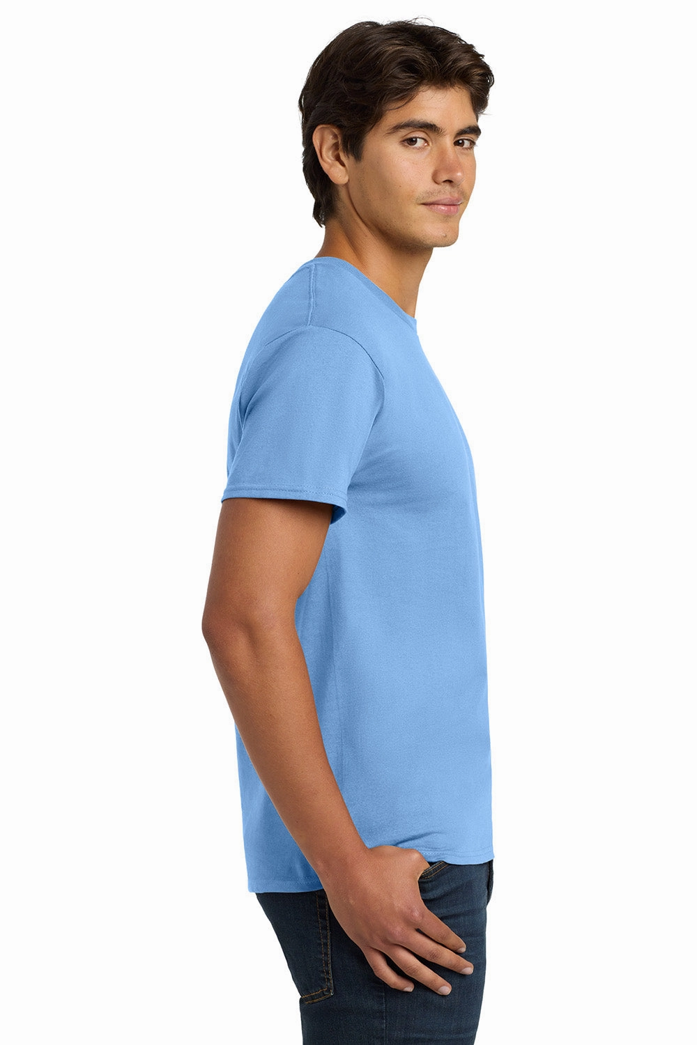Hanes Mens ComfortSoft Short Sleeve Crewneck T-Shirt - Carolina Blue
