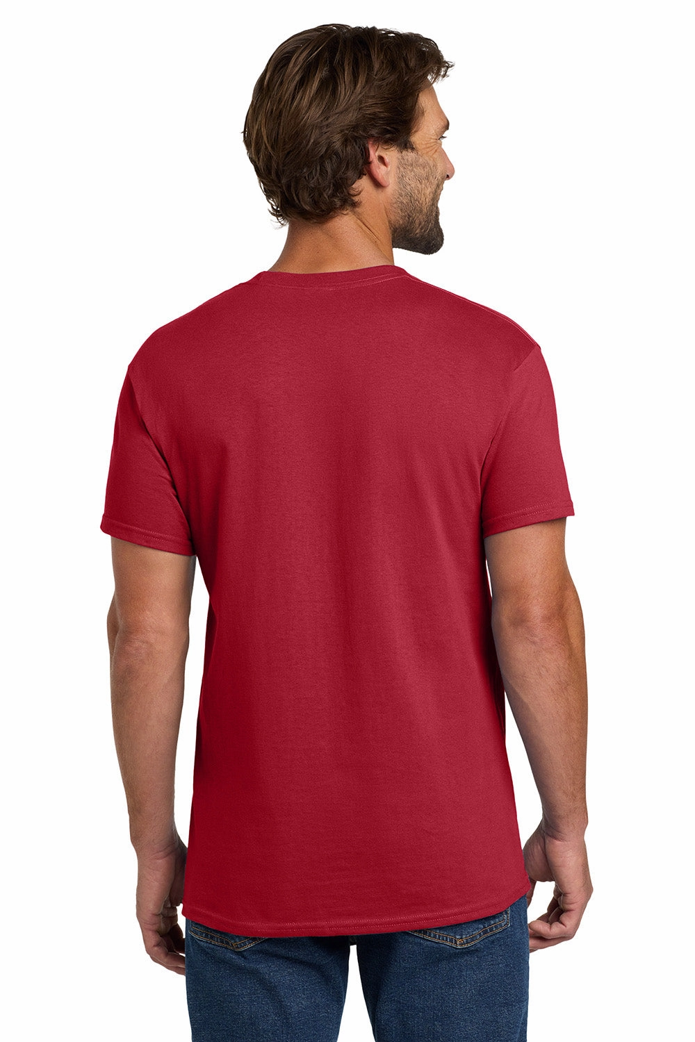 Hanes Mens ComfortSoft Short Sleeve Crewneck T-Shirt - Deep Red