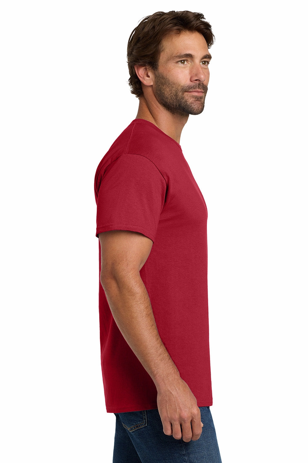 Hanes Mens ComfortSoft Short Sleeve Crewneck T-Shirt - Deep Red
