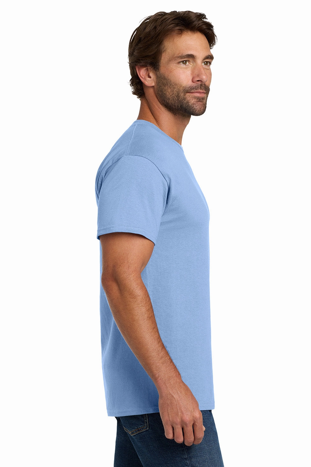 Hanes Mens ComfortSoft Short Sleeve Crewneck T-Shirt - Light Blue