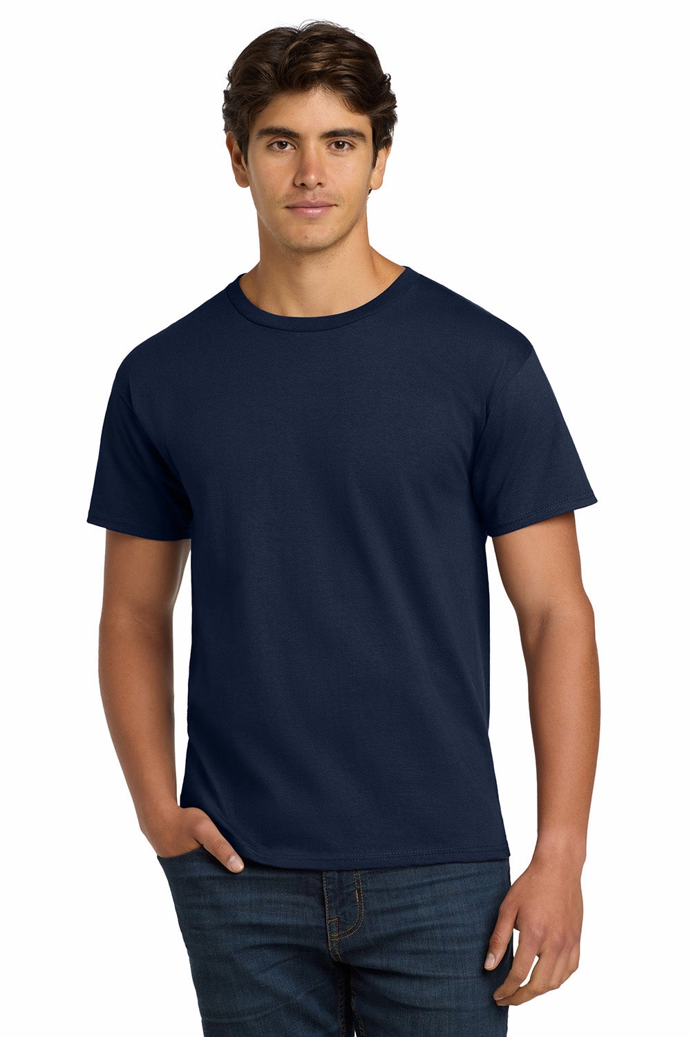 Hanes Mens ComfortSoft Short Sleeve Crewneck T-Shirt - Navy Blue