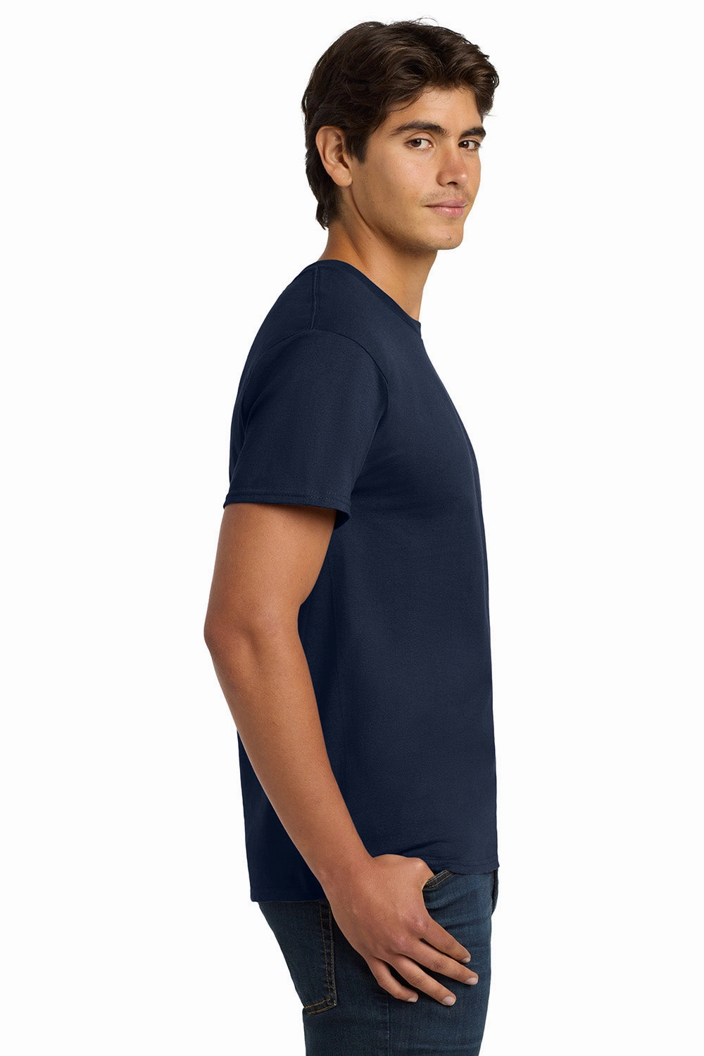 Hanes Mens ComfortSoft Short Sleeve Crewneck T-Shirt - Navy Blue