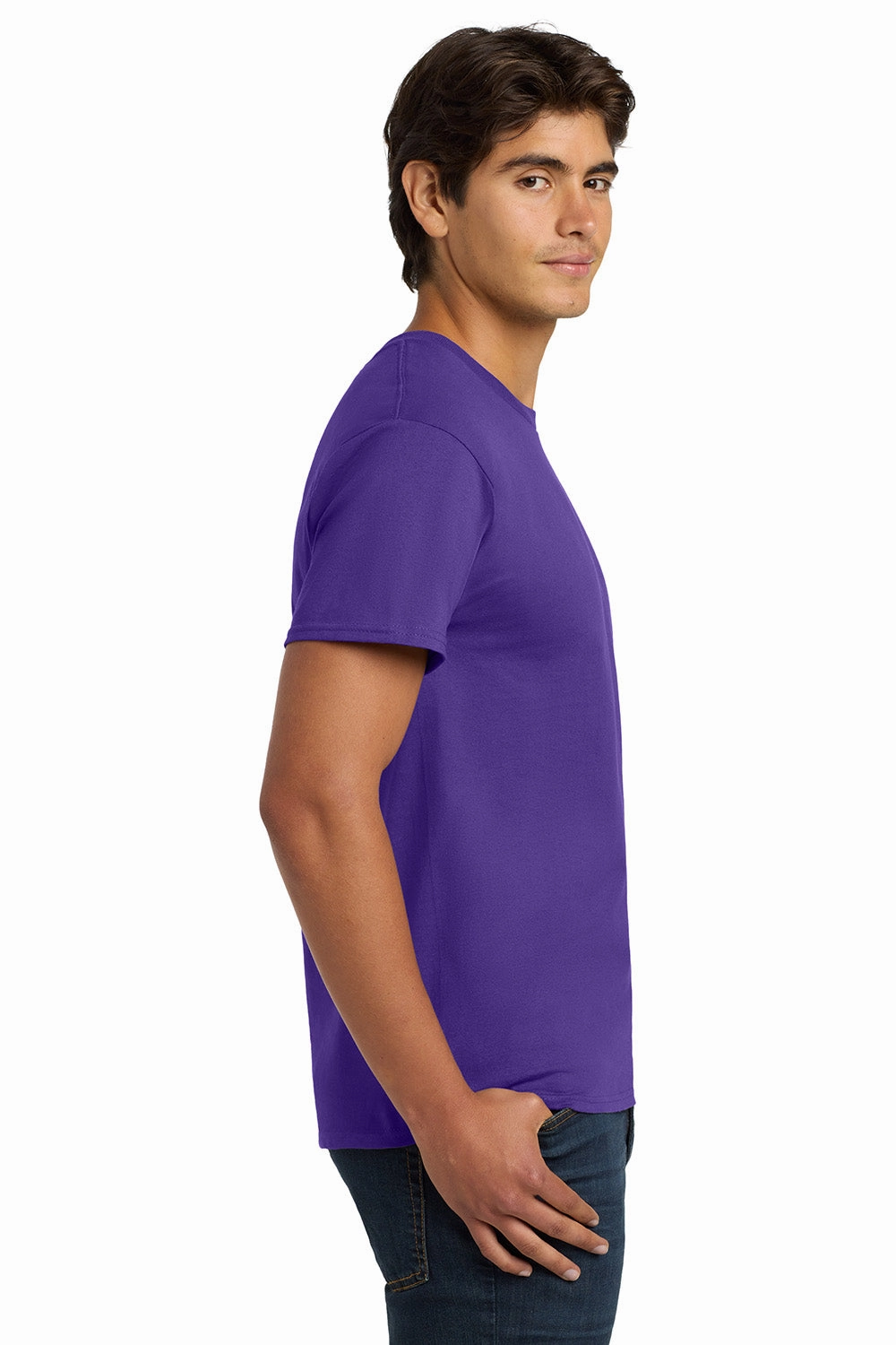 Hanes Mens ComfortSoft Short Sleeve Crewneck T-Shirt - Purple