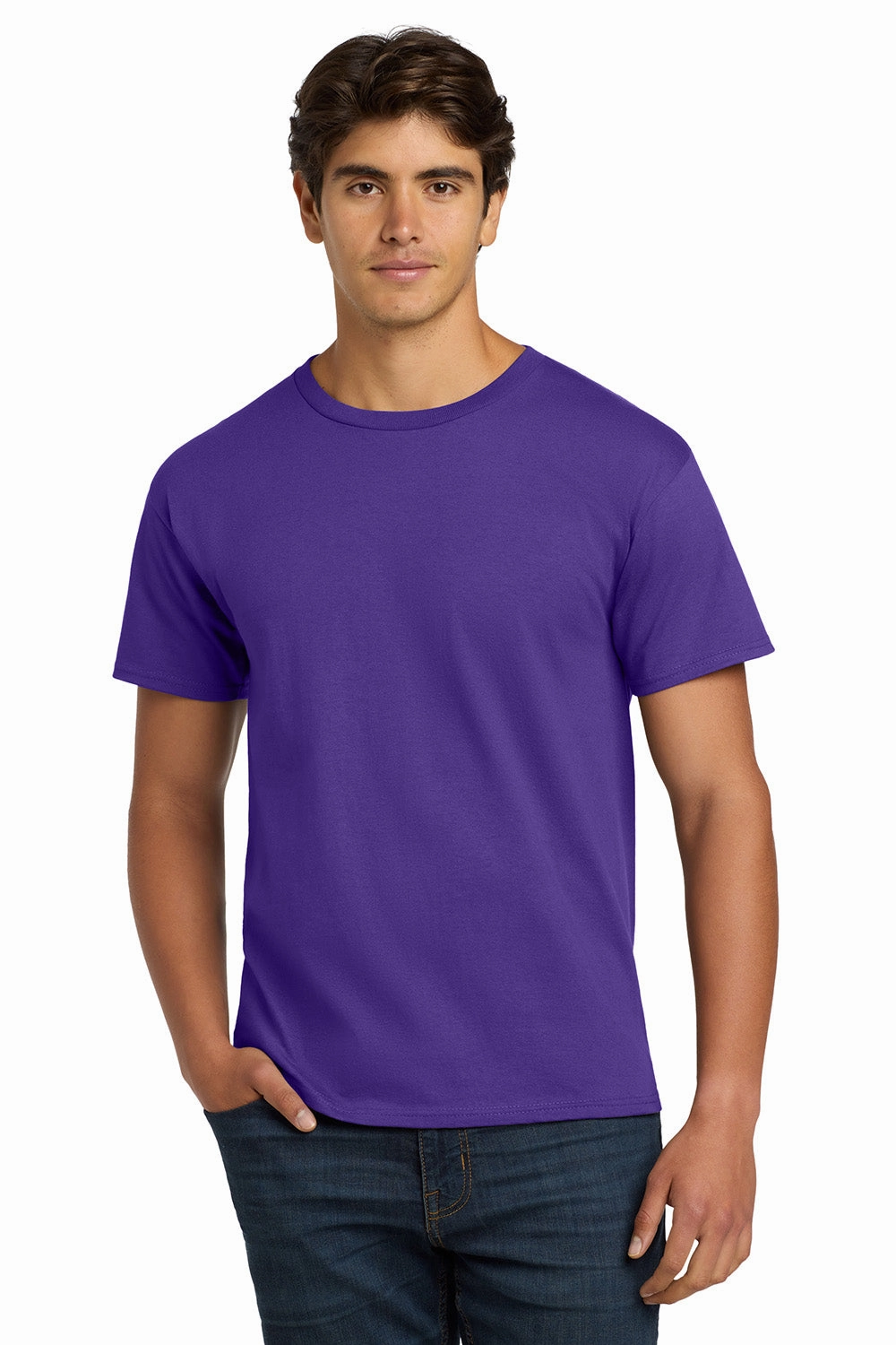 Hanes Mens ComfortSoft Short Sleeve Crewneck T-Shirt - Purple