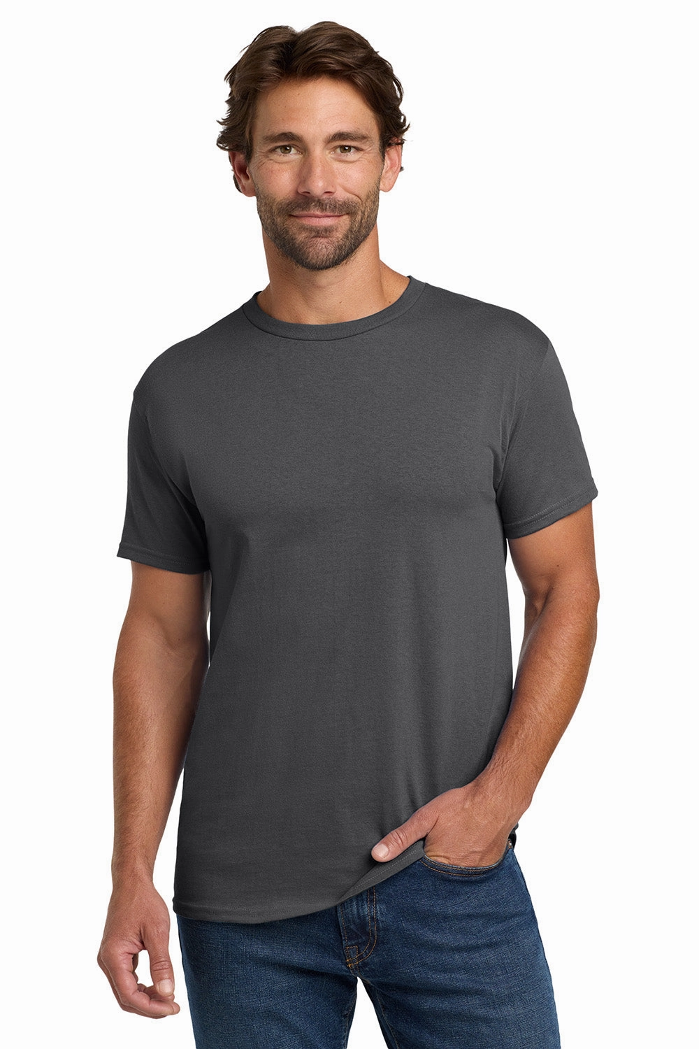 Hanes Mens ComfortSoft Short Sleeve Crewneck T-Shirt - Smoke Grey
