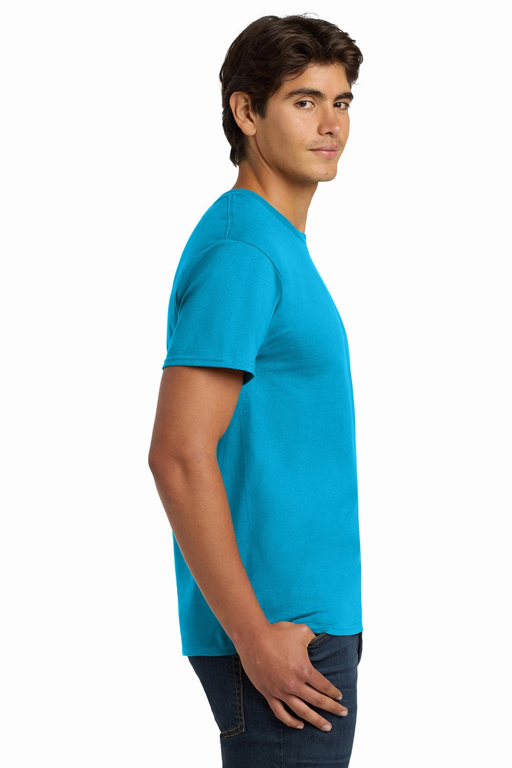 Hanes Mens ComfortSoft Short Sleeve Crewneck T-Shirt - Teal Blue