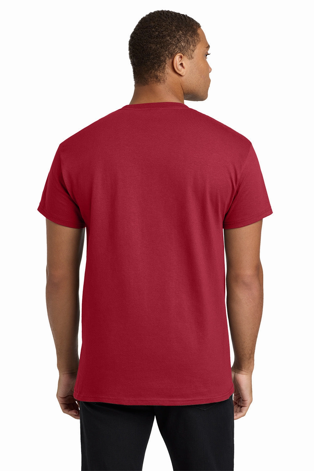 Hanes Mens ComfortSoft Short Sleeve Crewneck T-Shirt w/ Pocket - Deep Red