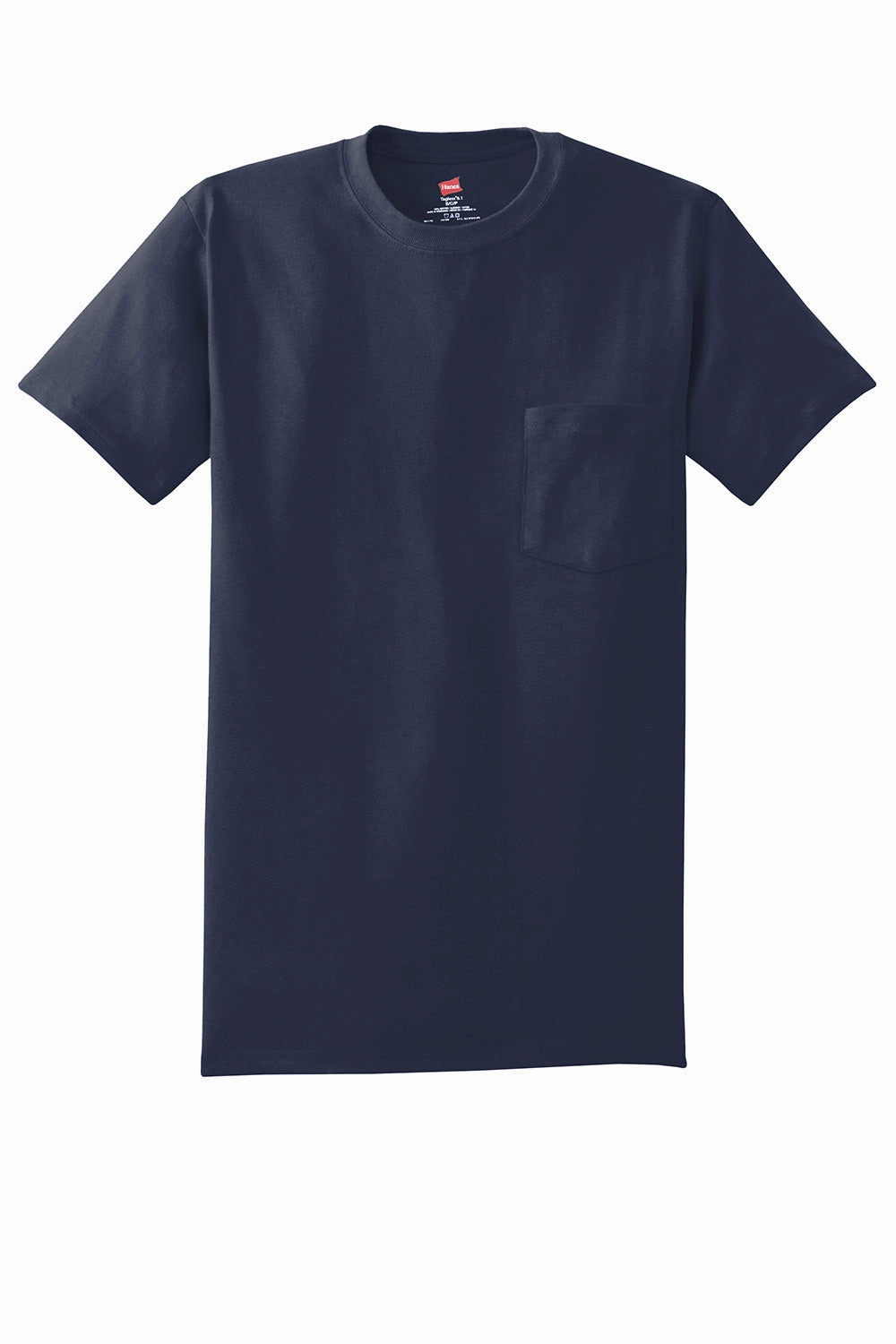 Hanes Mens ComfortSoft Short Sleeve Crewneck T-Shirt w/ Pocket - Navy Blue
