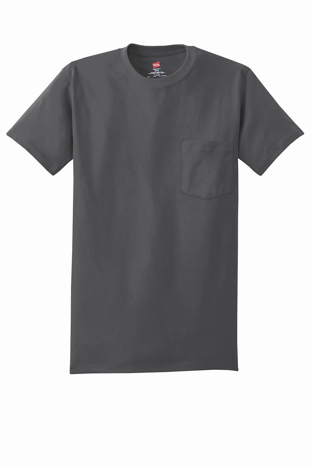 Hanes Mens ComfortSoft Short Sleeve Crewneck T-Shirt w/ Pocket - Smoke Grey
