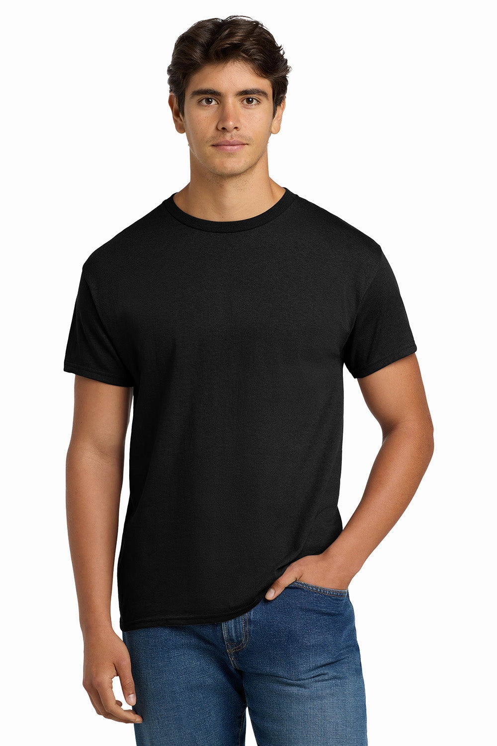 Hanes Mens EcoSmart Short Sleeve Crewneck T-Shirt - Black